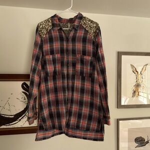 Free People plaid sequence flannel